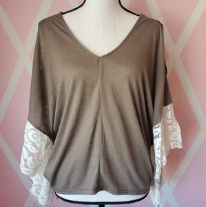 ING Lace Pancho Style Top